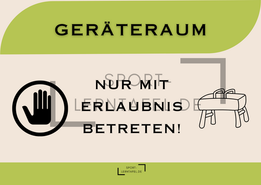 Aufkleber "Geräteraum"