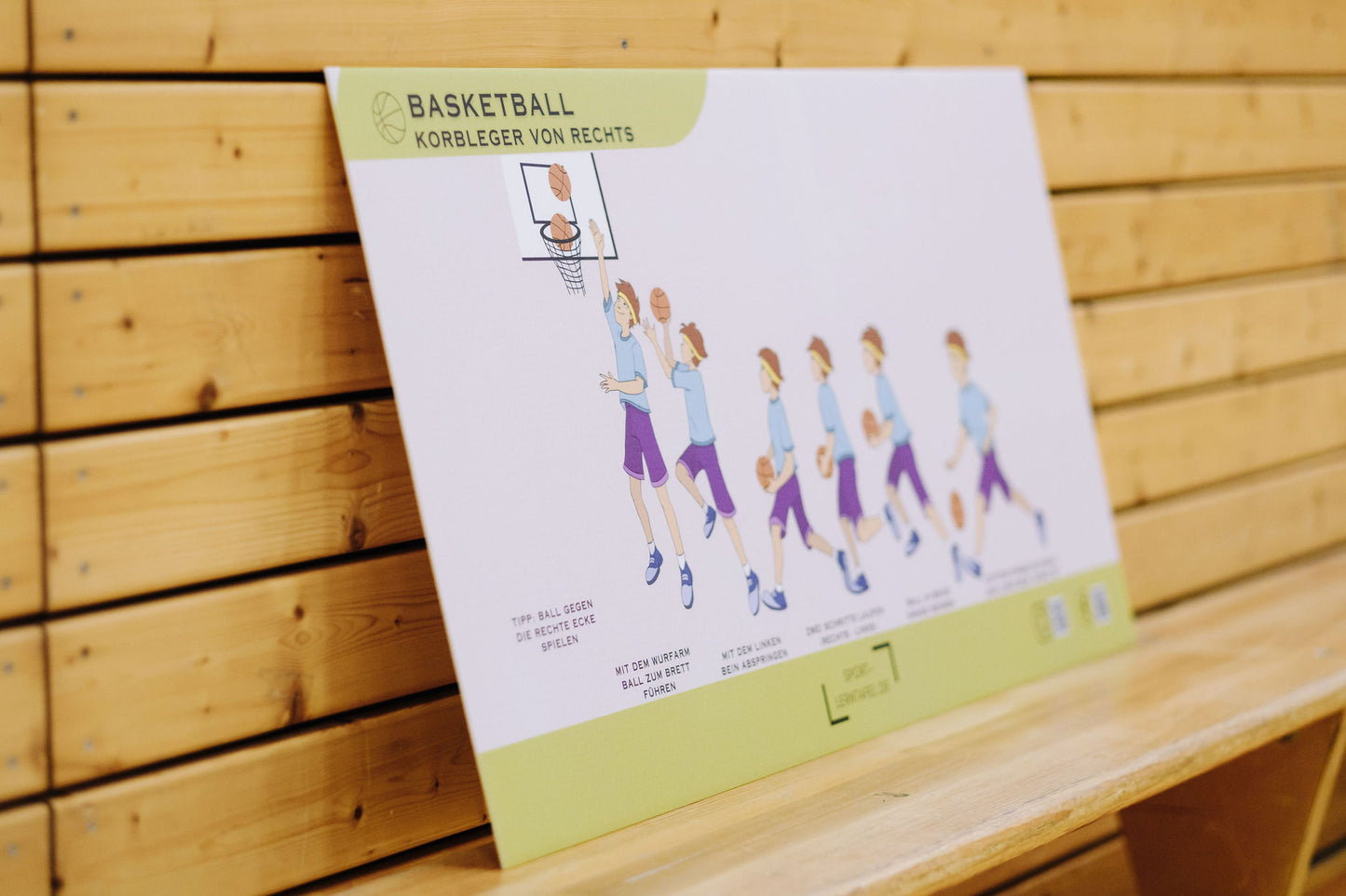 Lerntafel Basketball Korbleger